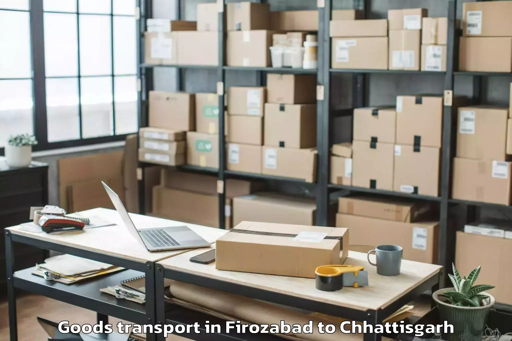 Book Your Firozabad to Korba Goods Transport Today